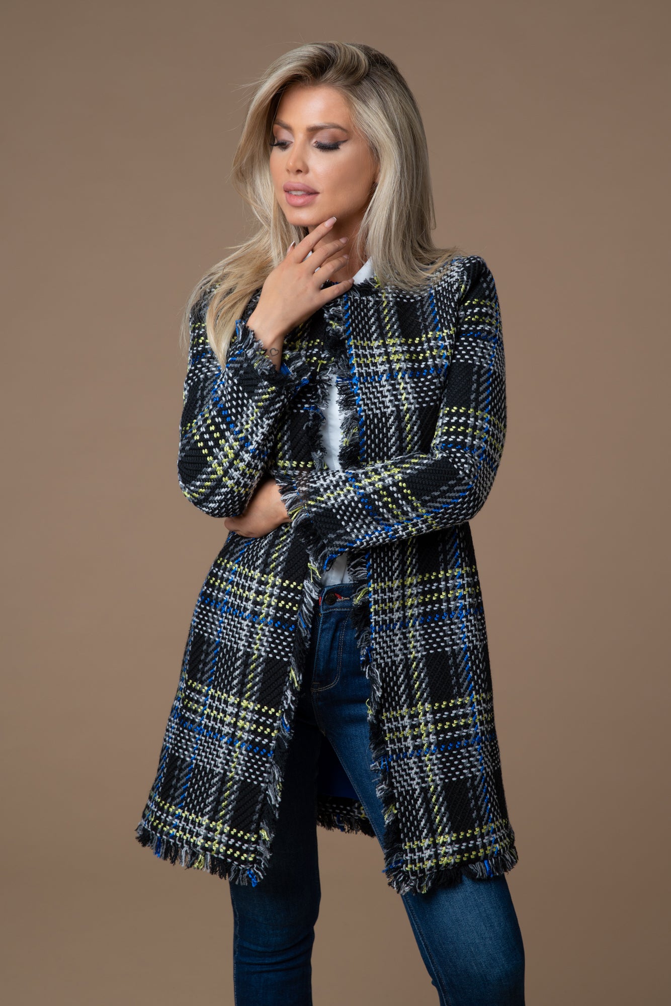 Blue Beauty Tweedmantel mit Jeans