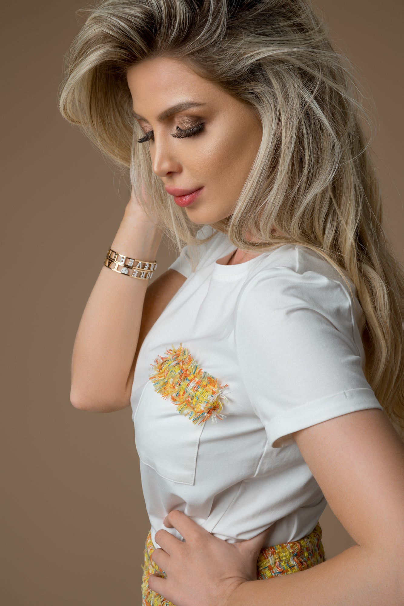 Tweed T-shirt gelb Summer