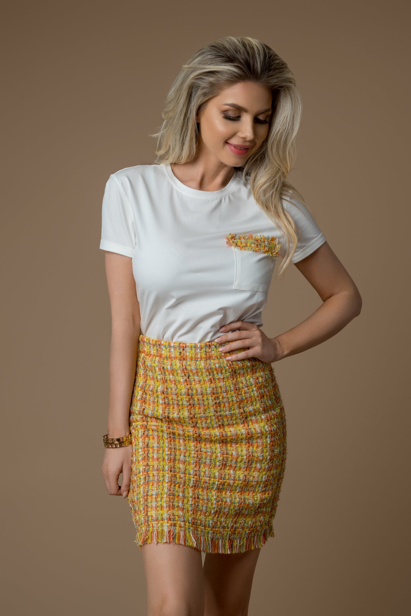 Tweed T-shirt gelb Summer