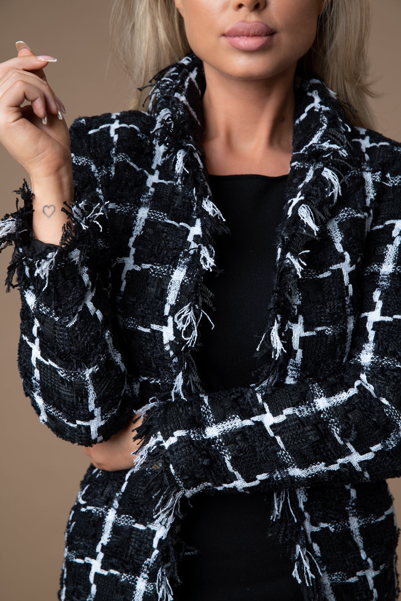 Tweedblazer mit Fransen von Tweedheart Details