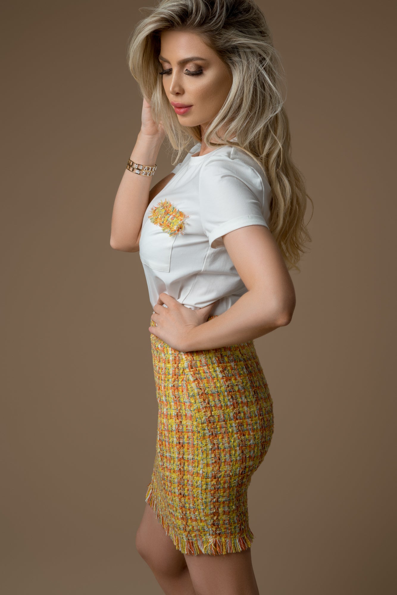 Tweed T-shirt gelb Summer