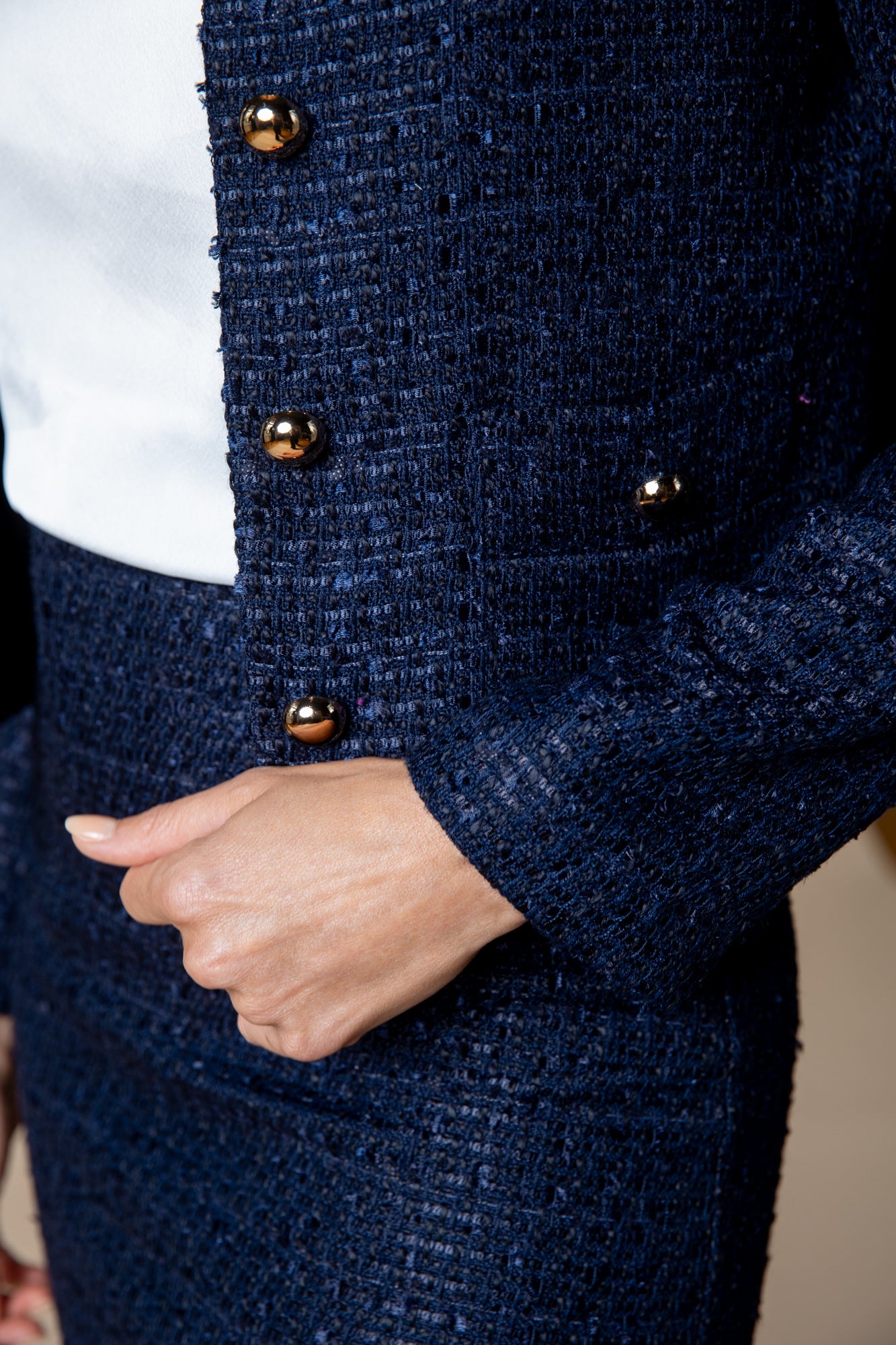 Detailfoto: Dunkelblauer Stoff Navy