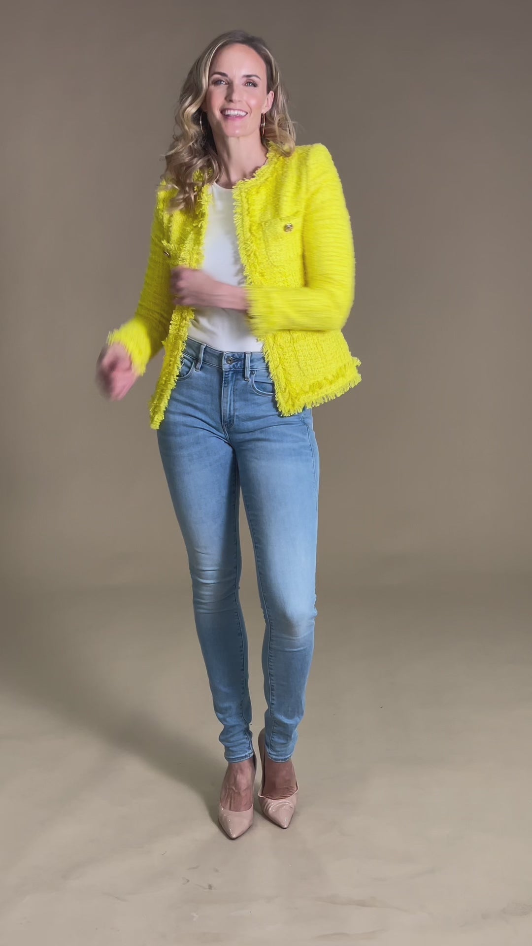  Tweedheart Tweed-Jacke Lyon in gelb Video